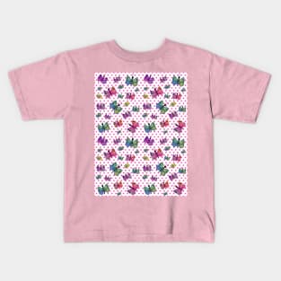 Butterflies And Polka Dots Kids T-Shirt